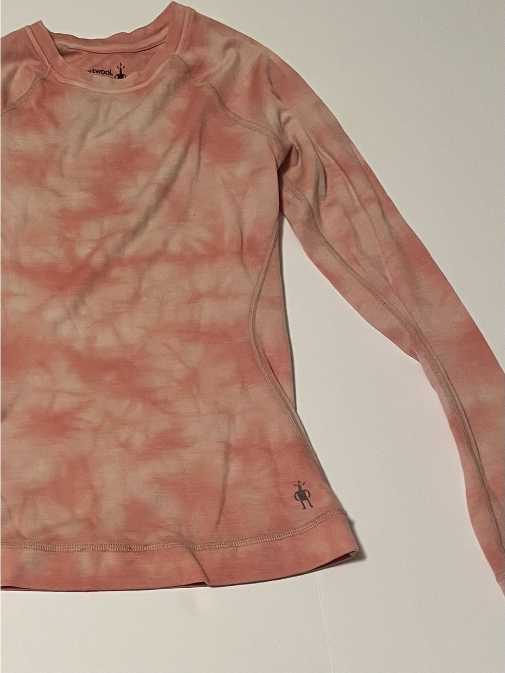 Smart wool Women’s Pink Tie-Dye Long Sleeve Crew first layer